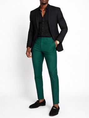 Green  Men's Dress Pants